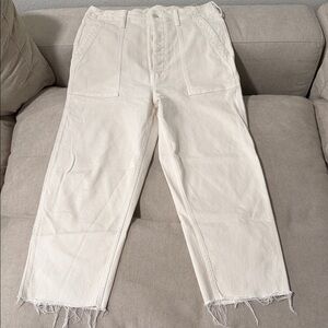 MOTHER Cream High-Rise jeans